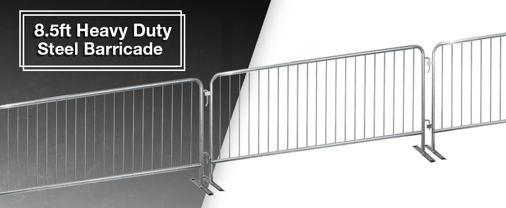 8.5ft heavy duty steel barricade - blog post banner