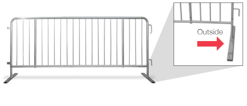 Outside feet option for barricade