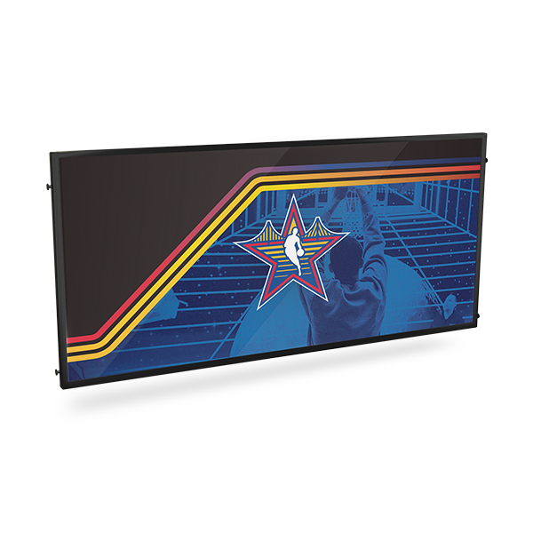 6FT Clear Graphic Insert Queue Panel with Black Frame