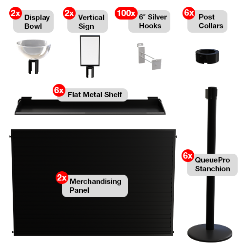 Slatwall 2 Panel Bundle parts