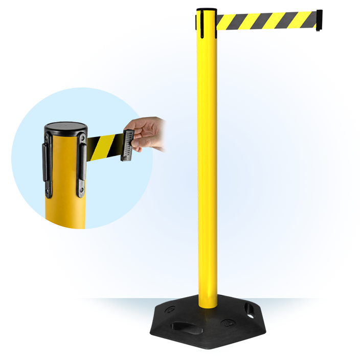 Yellow WeatherMaster 250 Retractable Belt Barrier