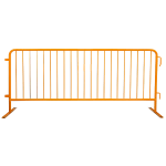 Orange Powder Coated Steel Barricade