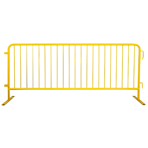 Yellow Powder Coated Steel Barricade Yellow 8.5FT Metal Barricade 1.25 Frame