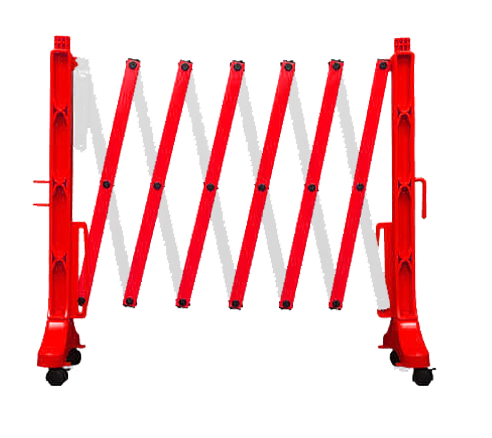 Red and White FlexMaster showing what is an expandable barricade?