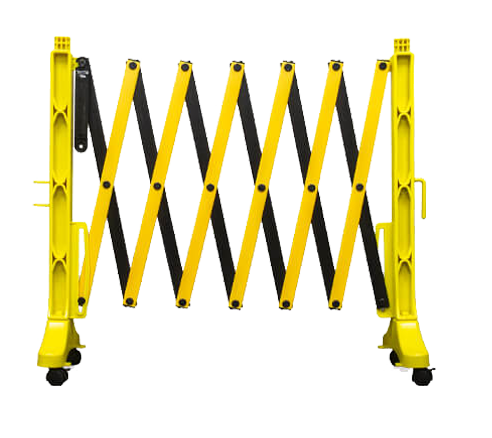 Yellow and Black FlexMaster showing what is an expandable barricade?