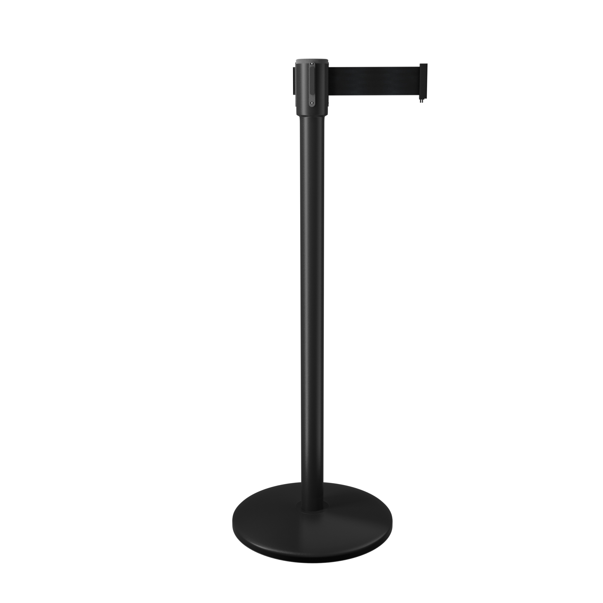 Black QueuePro 200 showing a sleek modern stanchion