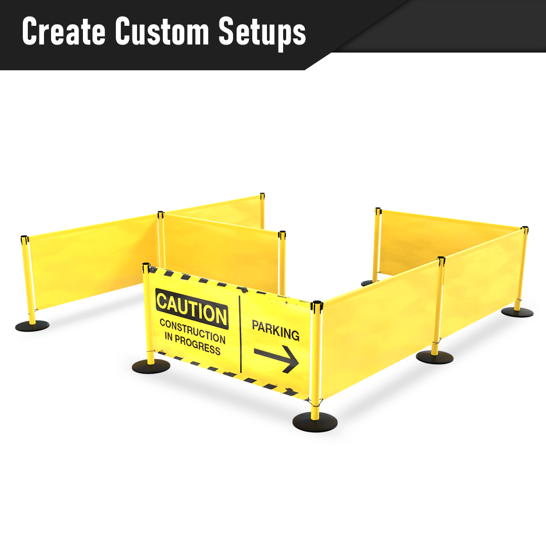 6ft safety banner in use