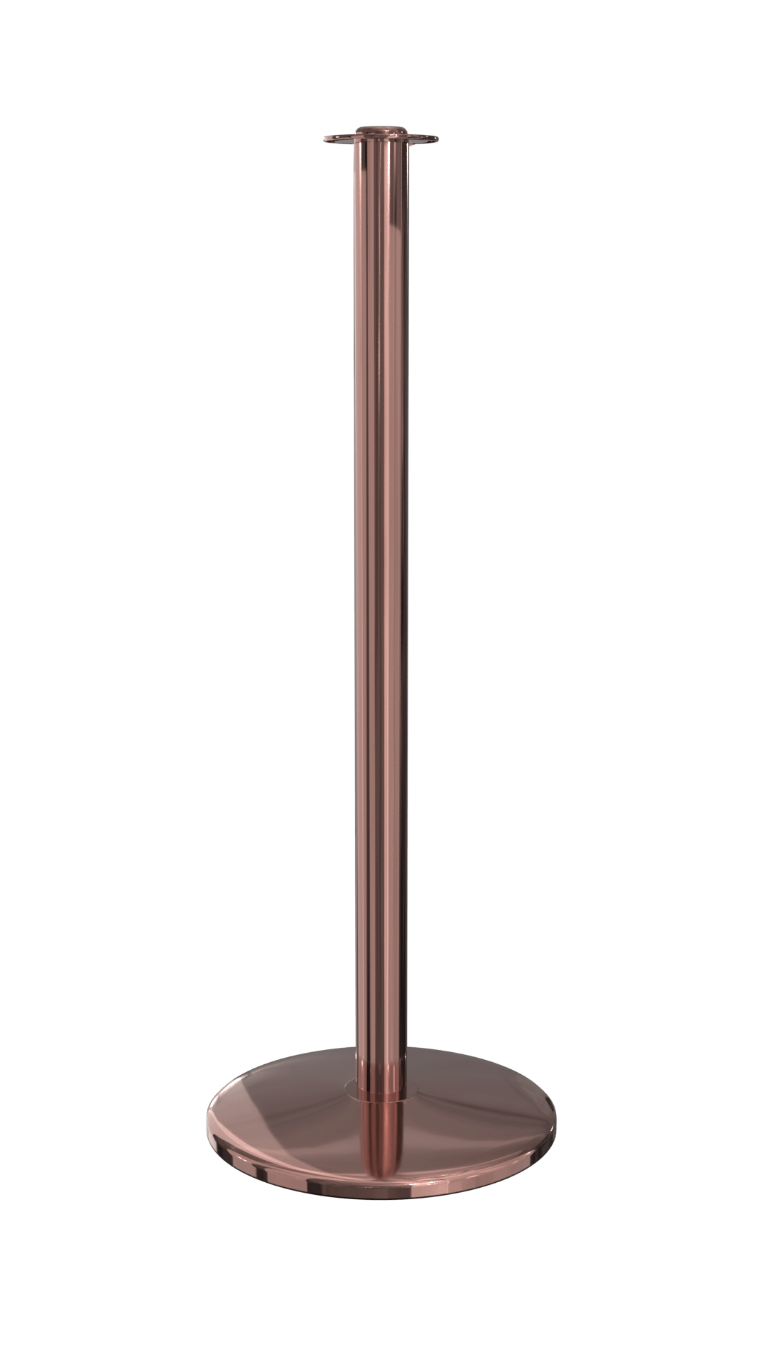 Antique Copper Post and Rope Stanchion showing a high-end event stanchion