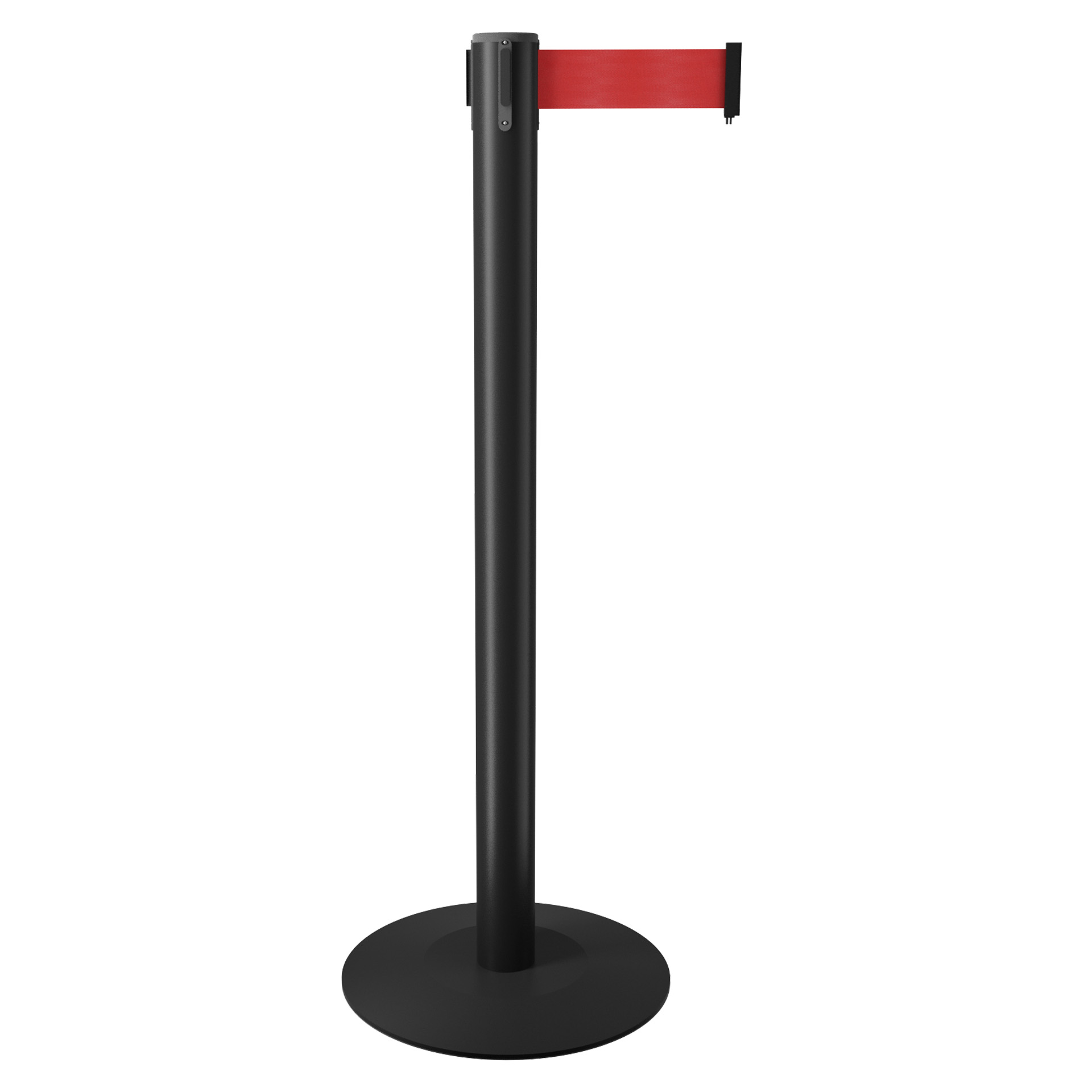 Black ProLux showing a modern retractable belt stanchion