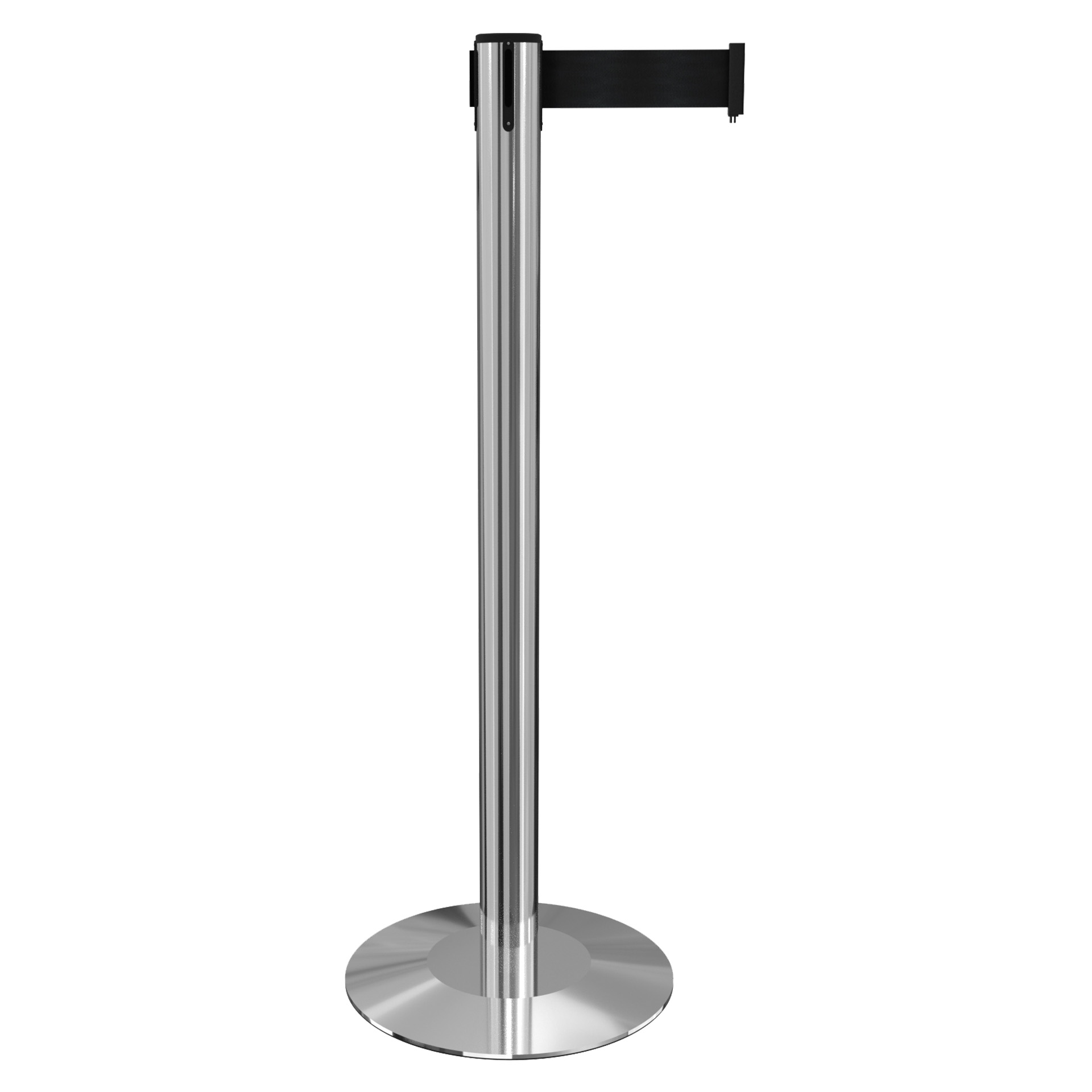 Polished Stainless ProLux showing a modern retractable belt stanchion