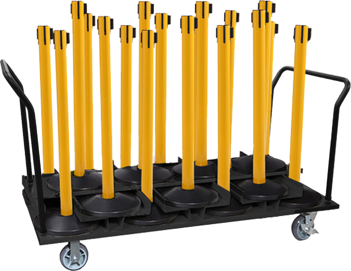 A fully loaded convenient stanchion cart