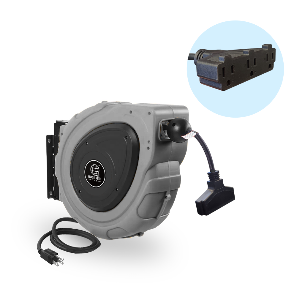Grey Extension cord reel 65ft