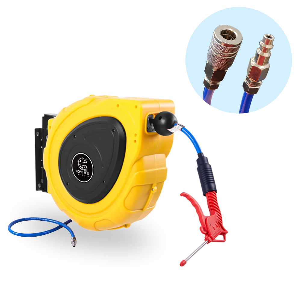 Yellow air hose reel 65ft