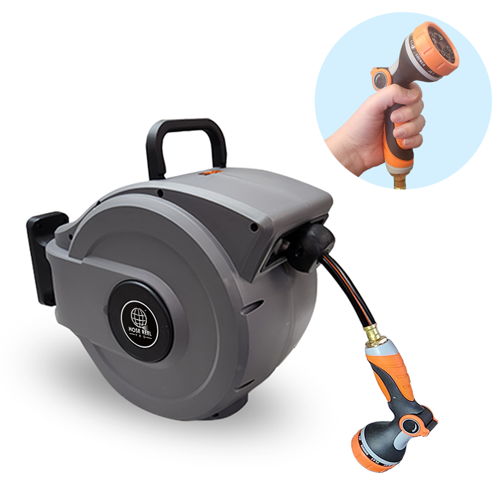 Grey Garden Hose Reel