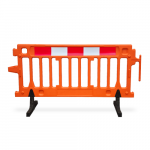 Orange Plastic barricade with reflective strip