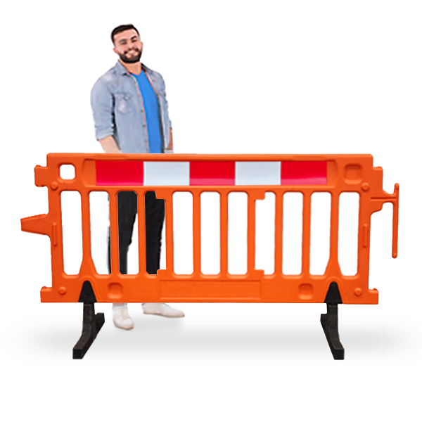 Orange Plastic Barricade with reflective strip