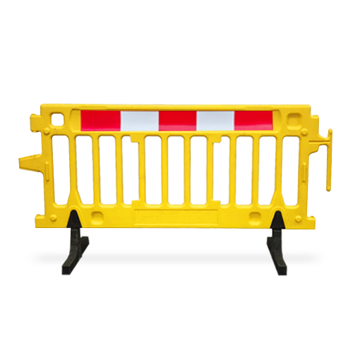 Yellow Heavy Duty Plastic Barricade - With Reflective strip