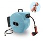 blue garden hose reel