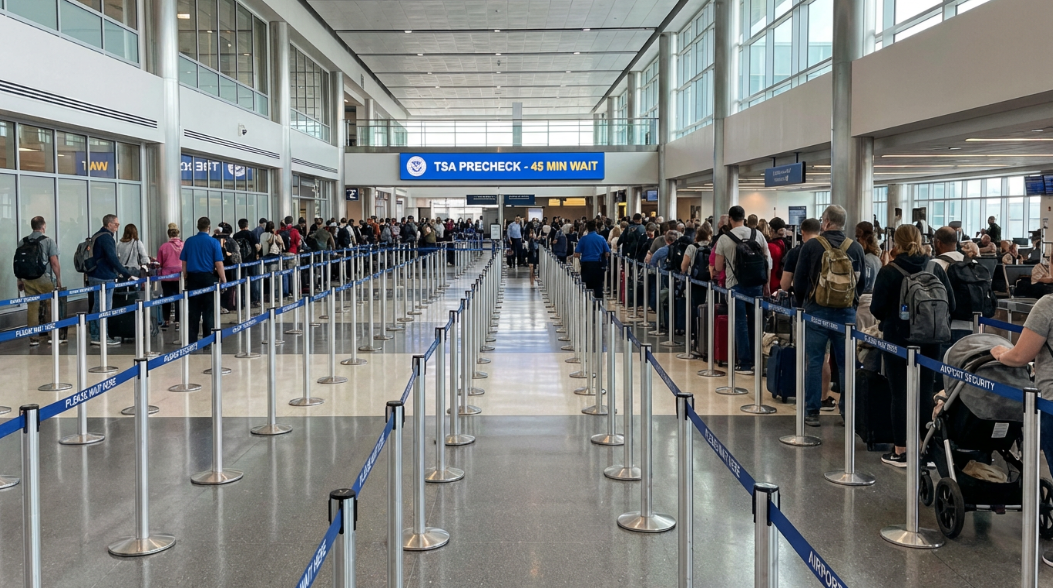 Belt Barrier setup at an airport