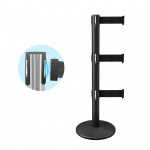 Breakaway belt barrier triple belt