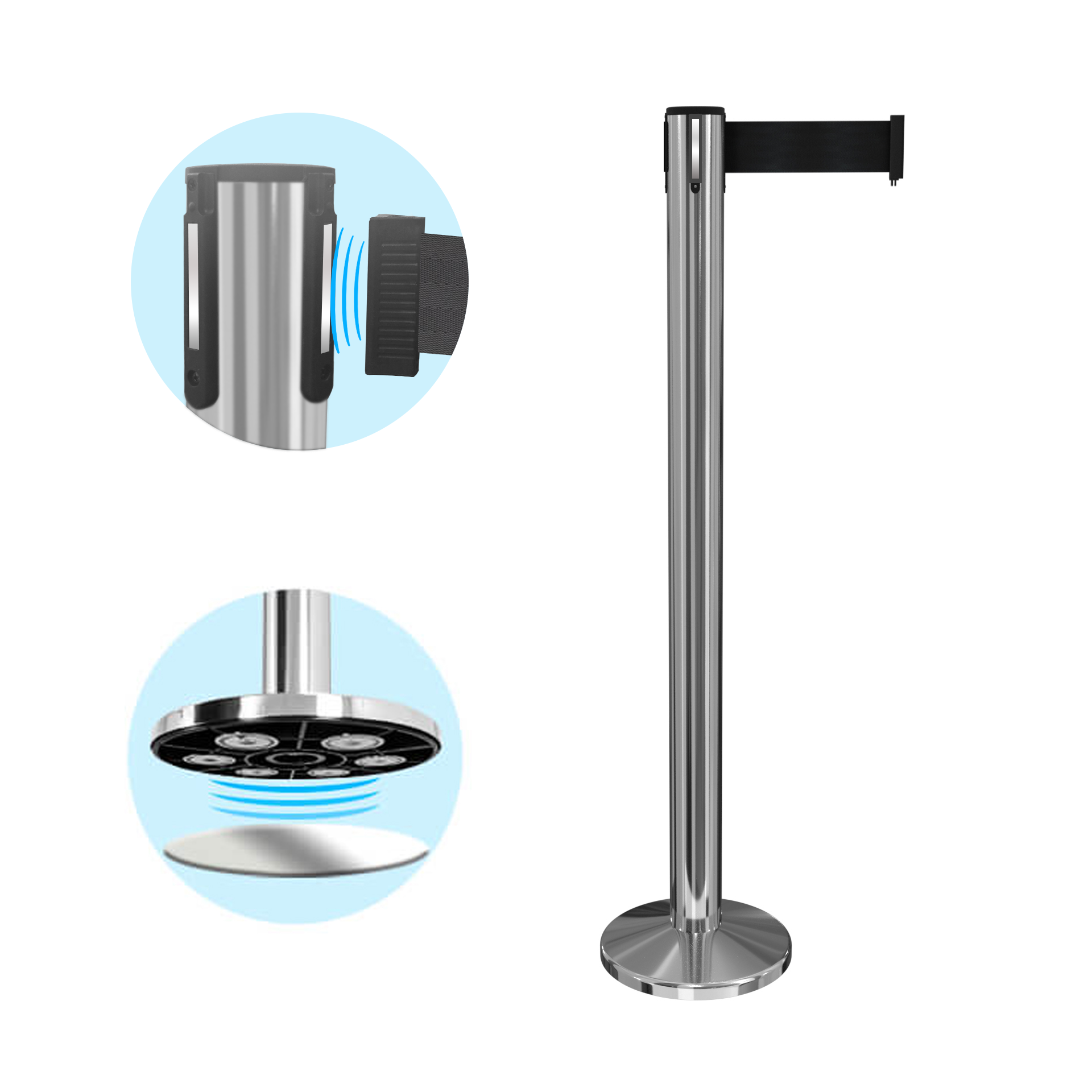 Magnetic Mounted Breakaway Belt Barrier