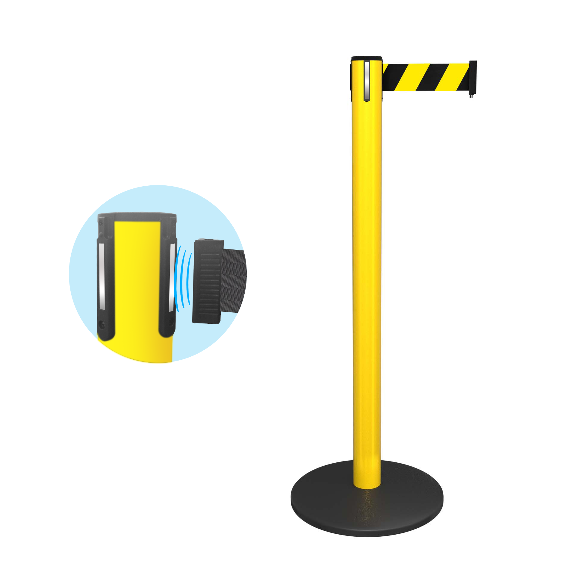 Premium safety breakaway belt barrier