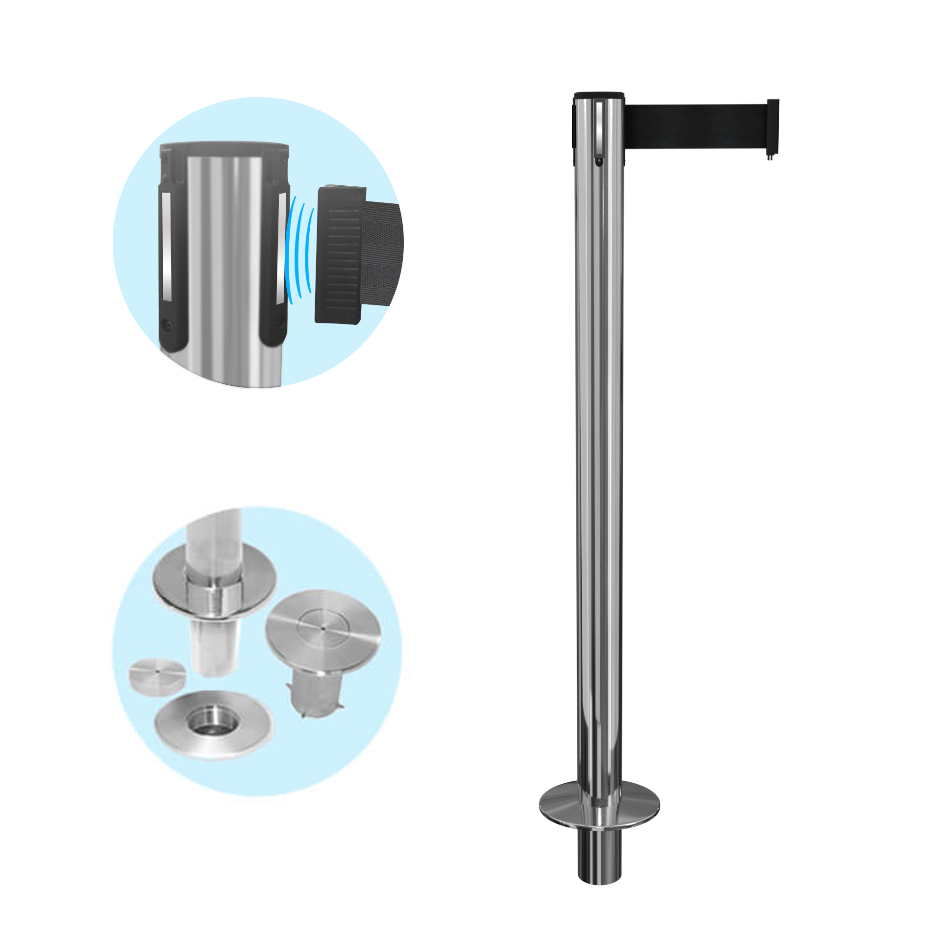 Removable Mount Breakaway Belt Barrier