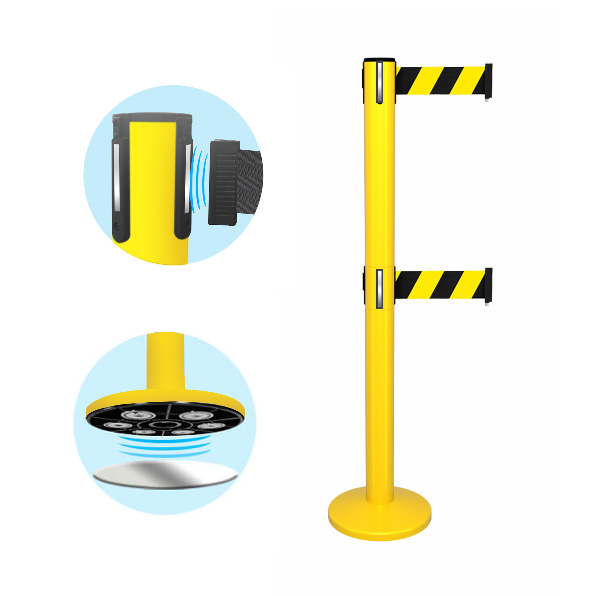 Safety Magnetic Breakaway Twin Belt barrier